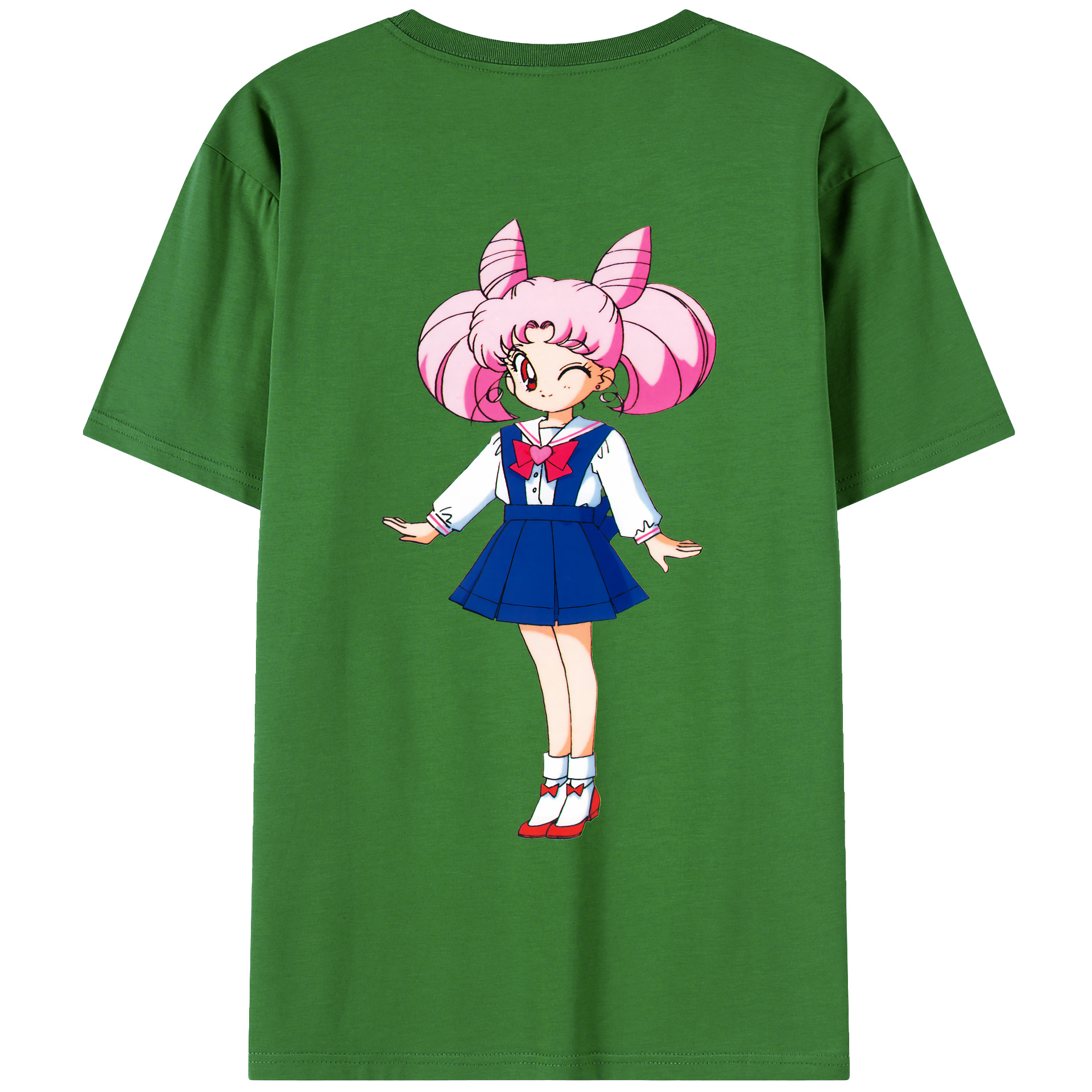 （画像用） 美少女戦士セーラームーン ちびうさ Sailor Moon Chibiusa Tsukino Usagi Small Lady Serenity レディース半袖Tシャツ(バックプリント)